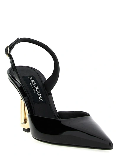 Shop Dolce & Gabbana 'lollo' Slingback In Black