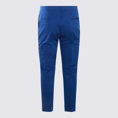 Shop Etro Cobalt Blue Cotton Blend Trousers