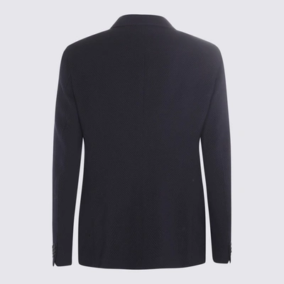 Shop Giorgio Armani Blue Wool Blazer