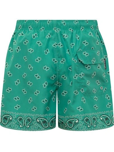 Shop Palm Angels Costume With Monogram Bandana In Green