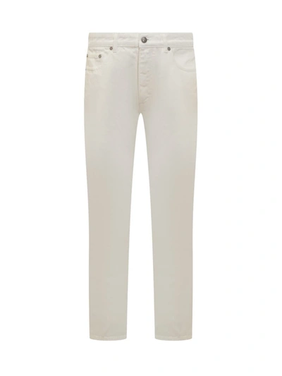 Shop Palm Angels Jeans With Monogram Pa In White