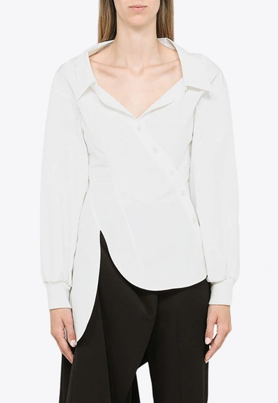 Shop Alexander Mcqueen Asymmetric Buttoned Shirt In White