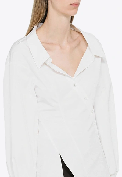 Shop Alexander Mcqueen Asymmetric Buttoned Shirt In White