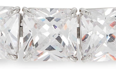 Shop Kate Spade Candy Shop Square Crystal Bracelet In Clear Silver