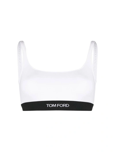 Shop Tom Ford Logo Bralette In White