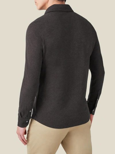 Shop Luca Faloni Charcoal Grey Brera Piqué Polo Shirt In Dark Grey