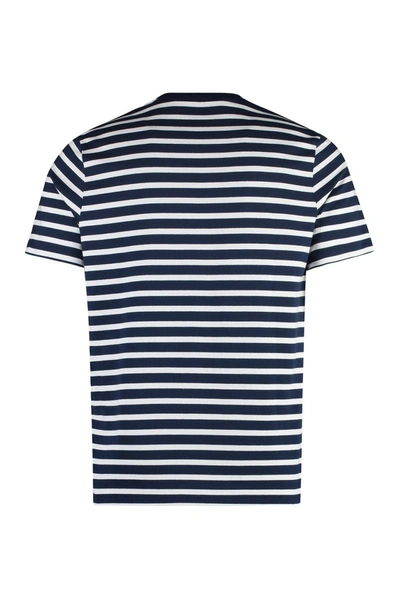 Shop Apc A.p.c. Emilien Striped Organic Cotton T-shirt In Blue