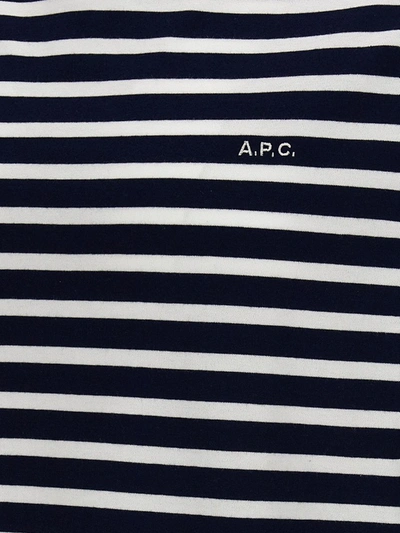 Shop Apc A.p.c. Emilien Striped Organic Cotton T-shirt In Blue