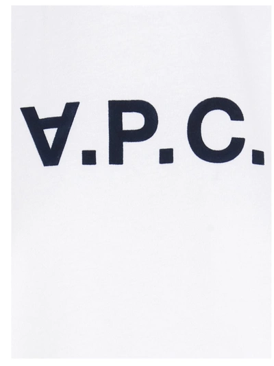 Shop A.p.c. White T-shirt With Logo Print In Cotton Woman