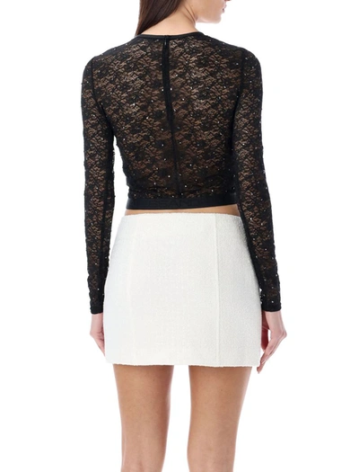 Shop Alessandra Rich Lace Top In Black