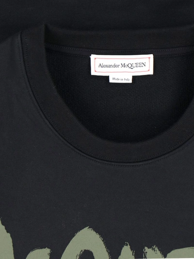 Shop Alexander Mcqueen "mcqueen Graffiti" Sweatshirt In Black