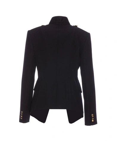 Alexander Mcqueen Alexander Mc Queen Single Breasted Navy Wool Jacket In Blue