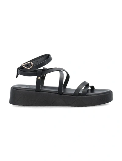 Shop Ancient Greek Sandals Aristea Sandals In Black
