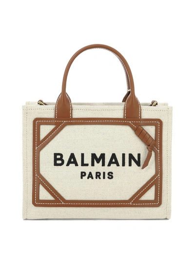 Shop Balmain "b-army" Tote Bag In Neutrals/brown