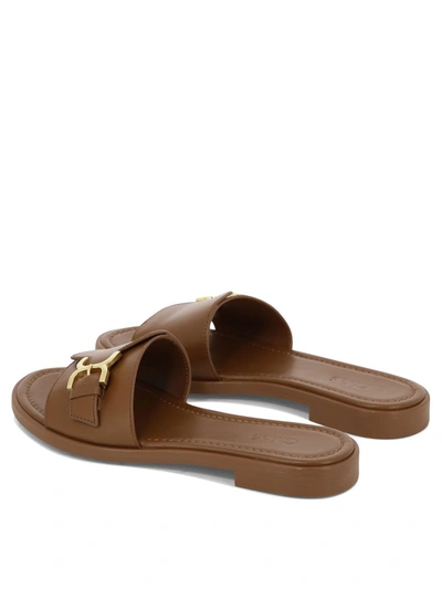 Shop Chloé "marcie" Sandals In Beige