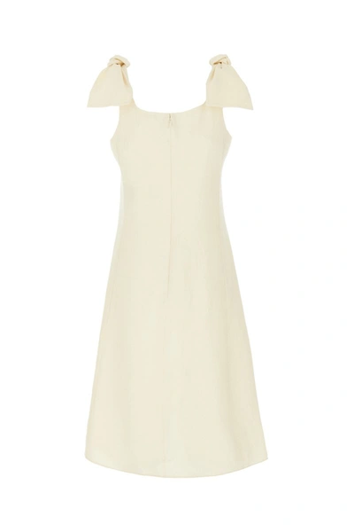 Shop Chloé Linen Long Dress In White