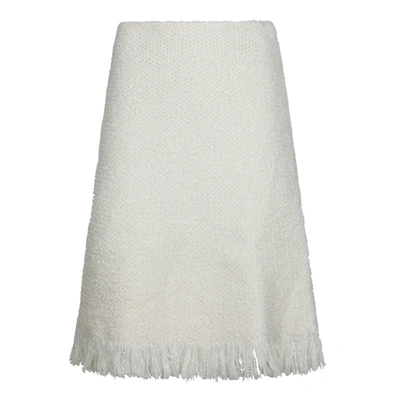 Shop Chloé Wool And Silk Blend Mini Skirt In White