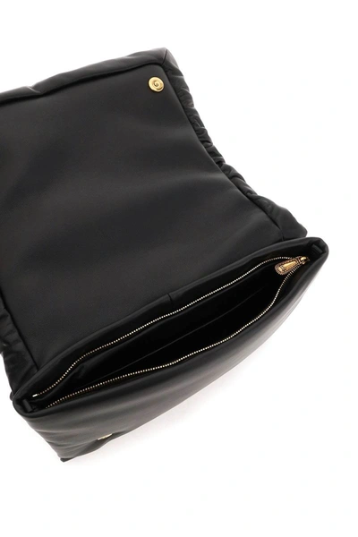 Shop Dolce & Gabbana Black Padded Devotion Crossbody Bag In Calf Leather Woman