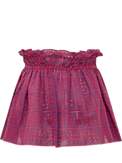 Shop Ganni Drawstring Skirt In Fuchsia