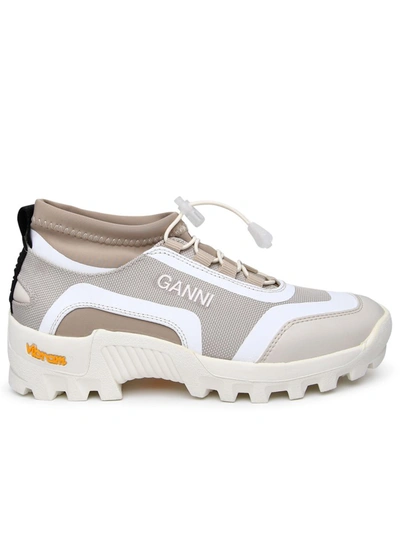 Shop Ganni Performance Two-tone Recycled Polyester Sneakers In Multicolor