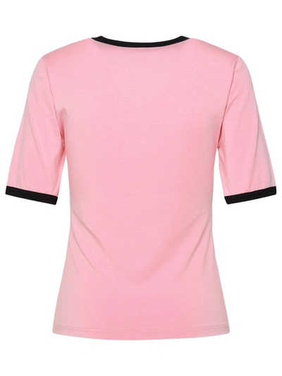 Shop Ganni 'gym' Pink Lyocell Blend T-shirt In 534