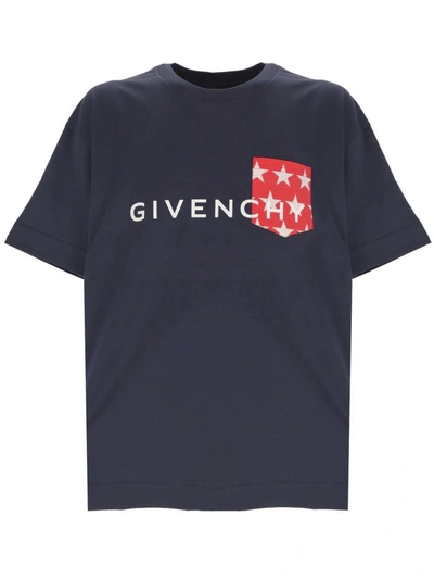 Shop Givenchy T-shirts And Polos In Deep Blue