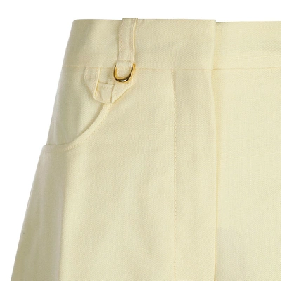 Shop Jacquemus Pants In Pale Yellow