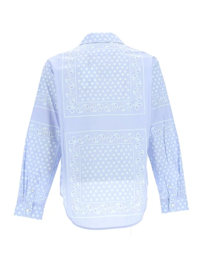Shop Jacquemus Shirts In Print Blue Faded Paisley