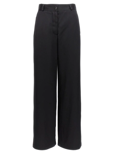 Shop Jil Sander Viscose Silk Pants In Black
