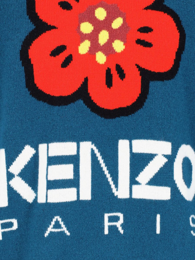 Shop Kenzo Boke Flower Wool Jumper In Duck Blue
