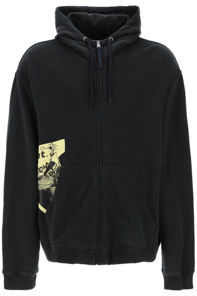 Shop Maison Margiela "maxi Zip-up Sweatshirt With In Black
