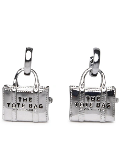 Shop Marc Jacobs The Tote Bag Silver Earrings