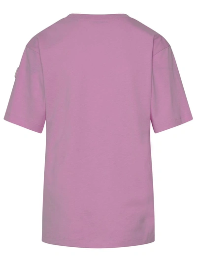 Shop Moncler Rose Cotton T-shirt In Pink