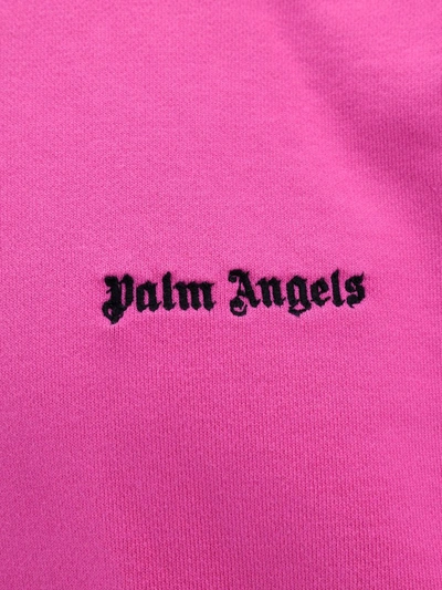 Shop Palm Angels Sweatshirt With Embroidered Logo In Fuchsia