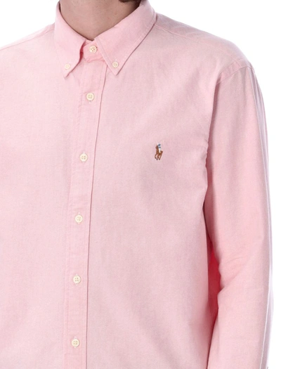 Shop Polo Ralph Lauren Custom Fit Shirt In Brs Pink