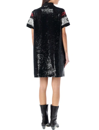 Shop Polo Ralph Lauren Mini Dress In Black Nordic Sequin