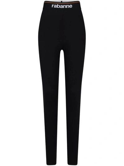 Shop Rabanne Leggings With Bodyline Logo Band In Black