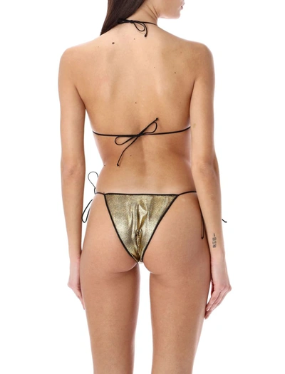 Shop Reina Olga Sam Bikini Set In Gold Snake
