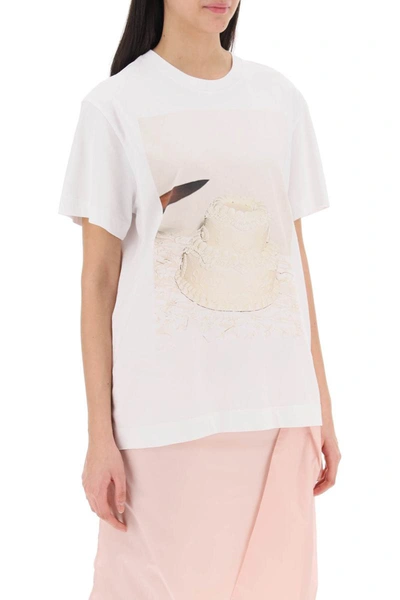 Shop Simone Rocha Cutting Cake Crew-neck T-shirt In White