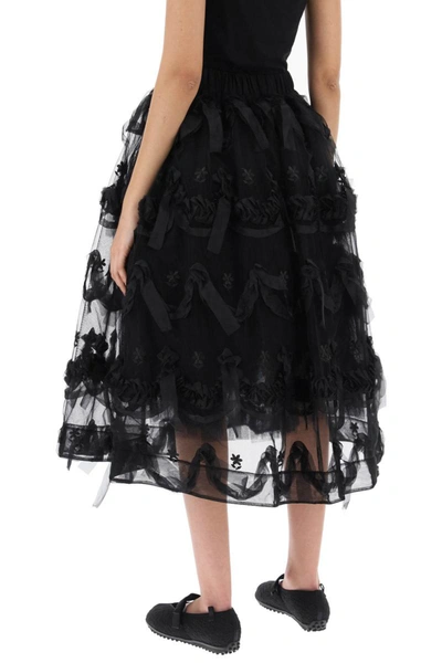 Shop Simone Rocha Embroidered Tutu Skirt In Black