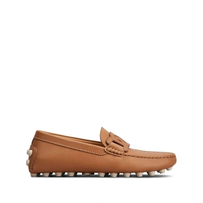 Shop Tod's Flat Shoes In Leather Brown