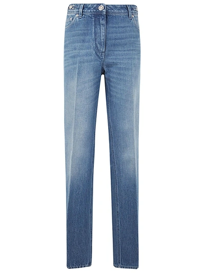 Shop Versace Pant Denim Stone Wash Denim Fabric With Special Compund Clothing In Blue