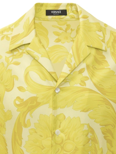 Shop Versace Shirts In Yellow