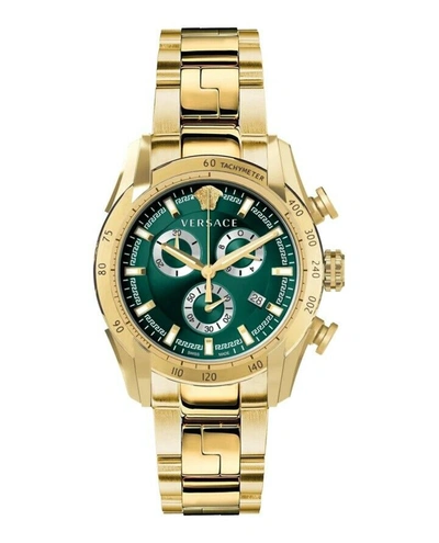 Shop Versace Men's V-ray 44mm Quartz Watch In Gold