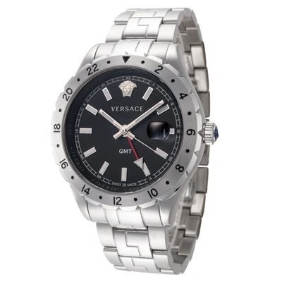 Shop Versace Men's Hellenyium 42mm Quartz Watch In Silver