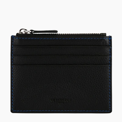 Shop Le Tanneur Porte Cartes Zippé Charles En Cuir Grainé In Black