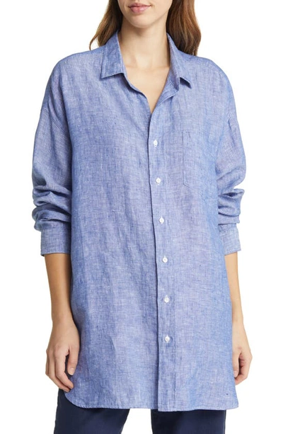 Shop Frank & Eileen Mackenzie Oversize Button-up Shirt In Famous Blue