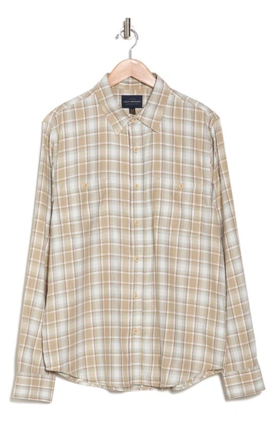 Shop Lucky Brand Mason Plaid Workwear Button-up Shirt In Natural Plaid