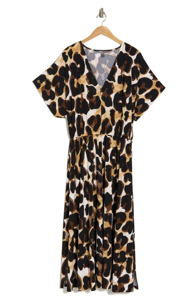 By Design Leopard Print Short Sleeve Maxi Dress In Kitten