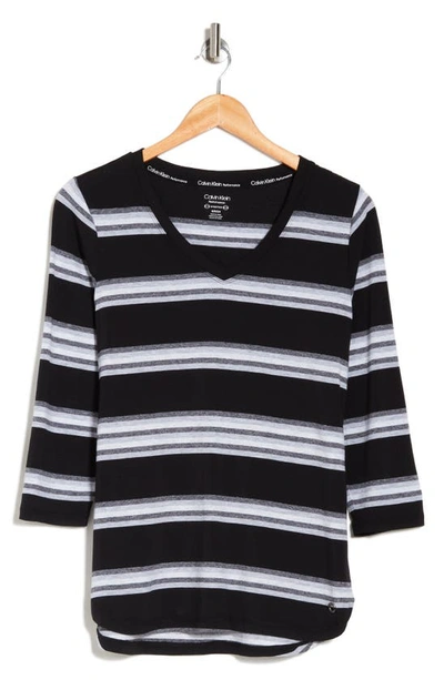 Shop Calvin Klein Cambridge Stripe Performance Top In Black